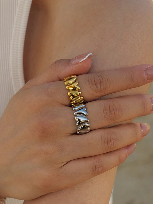 Delilah Chunky Hartjes Ring Goud