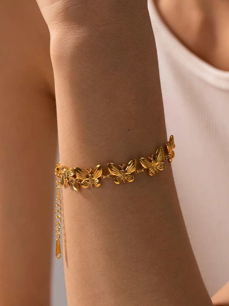 Fien Vlinder Statement Armband Goud
