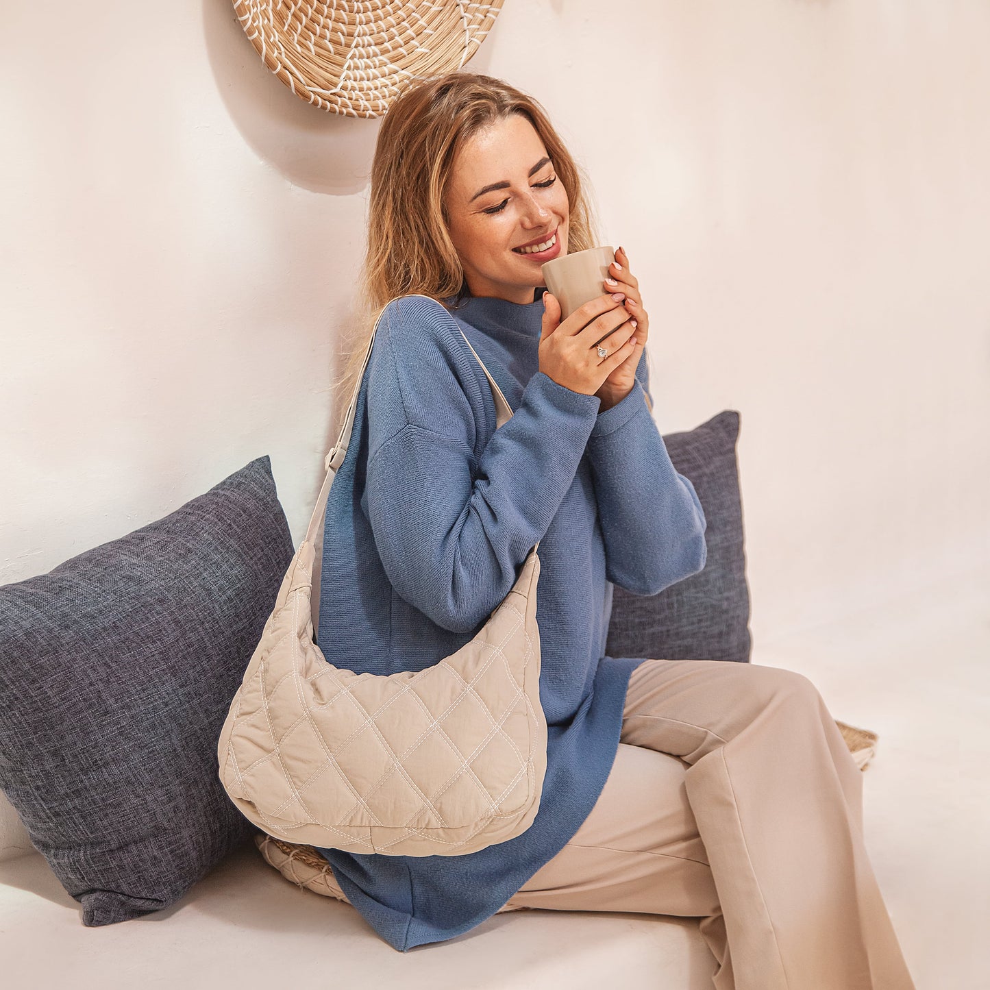 Zafira's Luxe Gewatteerde Puffer Tas - Stijlvolle en Ruime Schoudertas met Verstelbare Band voor Ultiem Comfort