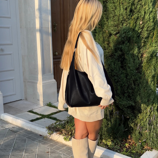 Yara's Luxe PU Vegan Leren Schoudertas met Verstelbare Band en Ritsluiting