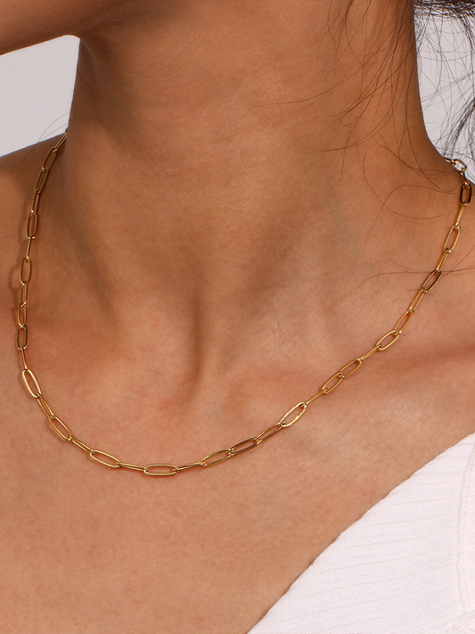 Selena Paperclip Ketting Goud