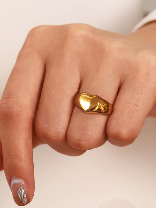 Tirza Chunky Hartjes Ring Goud